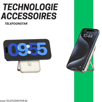 Draadloze Magnetische Powerbank 10.000 mAh &ndash; Met Standaard en Display
