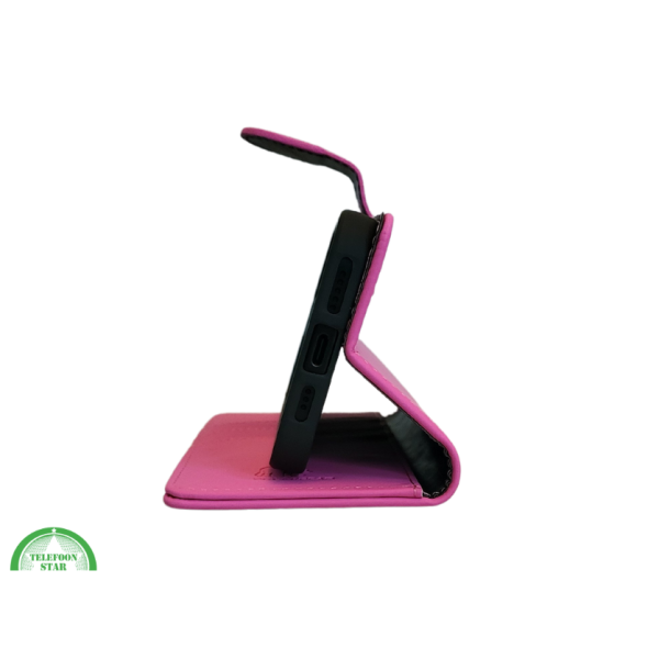 portemonnee Roze cover boek case iPhone 16 Plus – foto 6