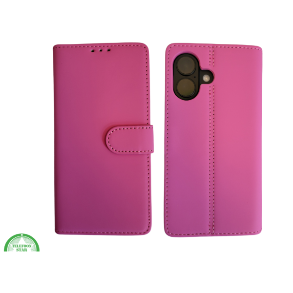 portemonnee Roze cover boek case iPhone 16 Plus – foto 5