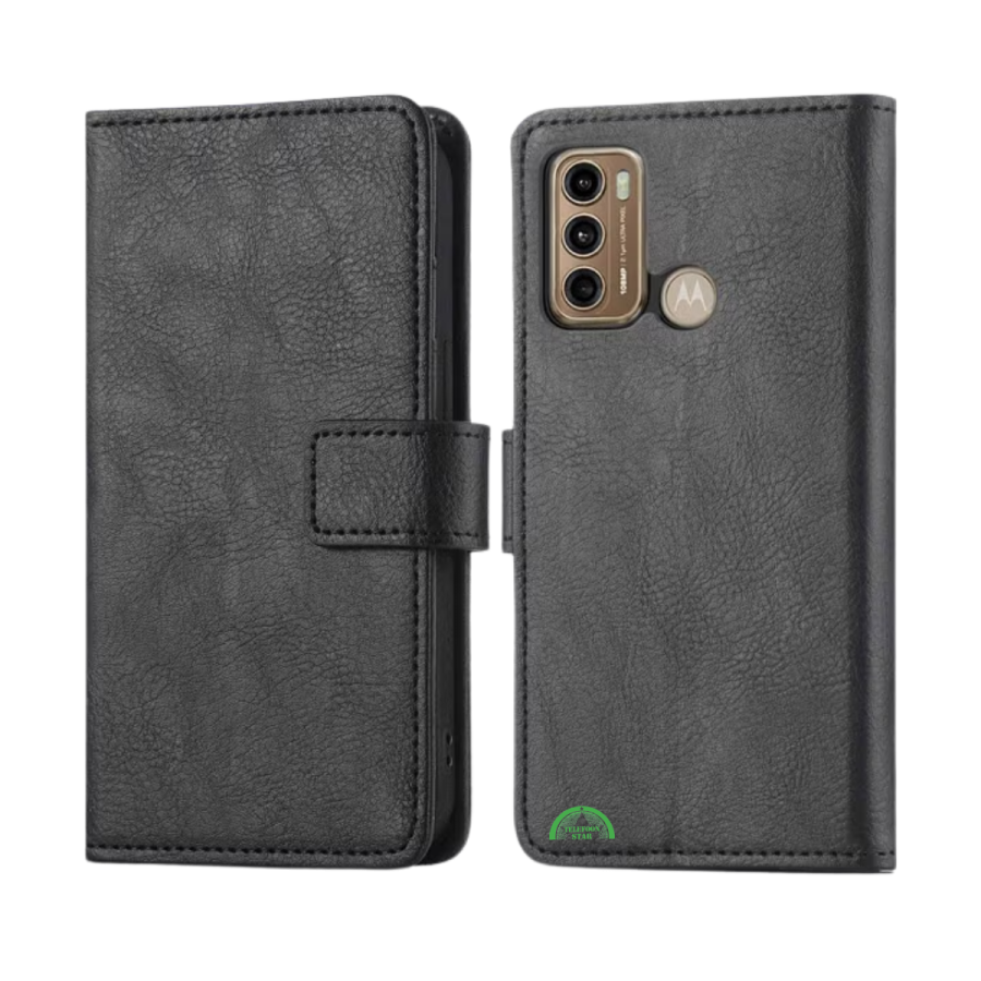 Bookcase Hoesje voor Motorola G60 Zwart met Magnetische Sluiting
