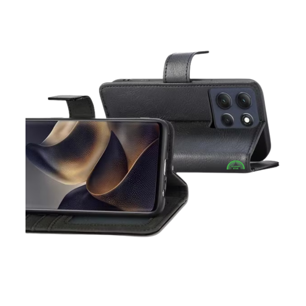 Bookcase Hoesje voor Motorola G56 Zwart Nauwsluitend en stevig – foto 2