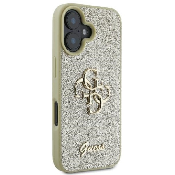 Guess Gouden Glitter Hoesje voor iPhone 16 - Stijlvolle Bescherming met Glamour – foto 4