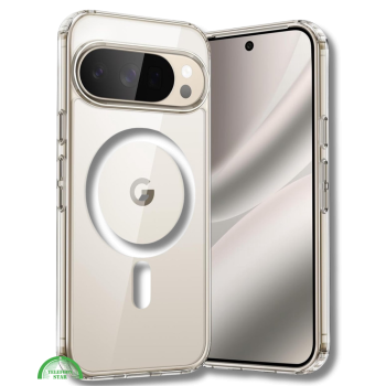 Hoesje Google Pixel 10 5G Crystal Clear Case Met MagSafe Ring & Shockproof Hoeken