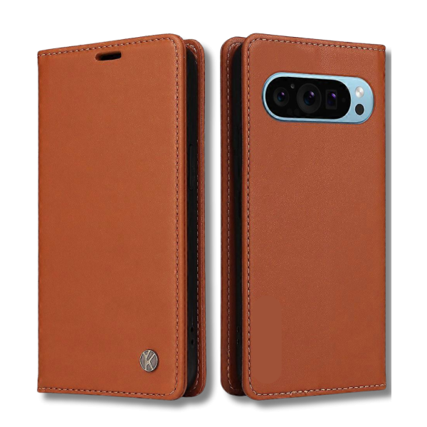 Hoesje Google Pixel 10 Pro Rood Lederen Look Met Pasjeshouder &amp; Magnetische Sluiting – foto 4