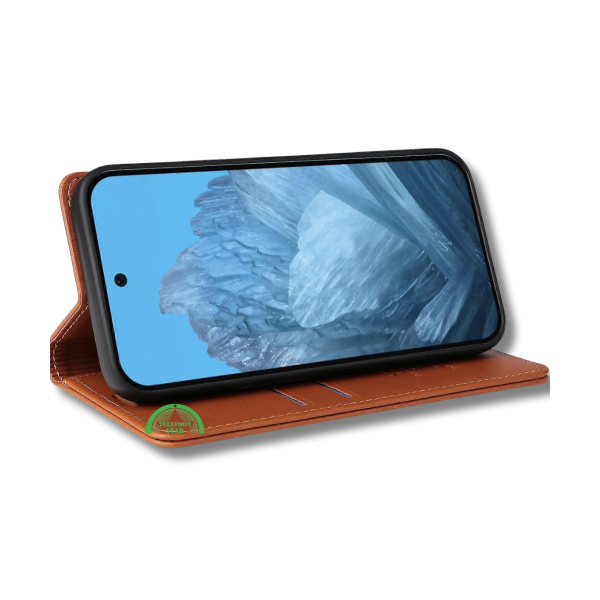 Hoesje Google Pixel 10 Pro Rood Lederen Look Met Pasjeshouder &amp; Magnetische Sluiting – foto 3