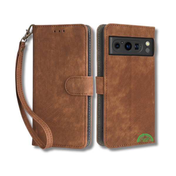 Google Pixel 8 Pro Bookcase Hoesje Bruin Leren Look Met Pasjeshouder – foto 5