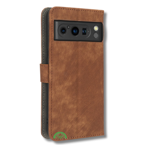 Google Pixel 8 Pro Bookcase Hoesje Bruin Leren Look Met Pasjeshouder – foto 2