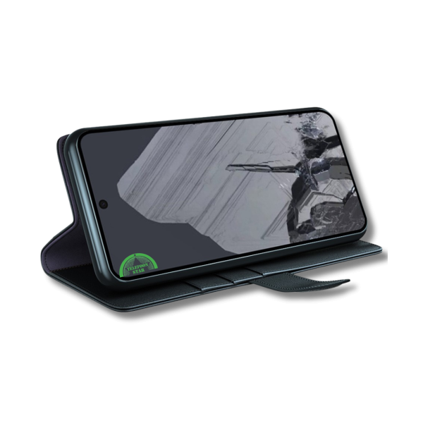 Google Pixel 8 Pro Bookcase Hoesje Zwart Leren Look Met Pasjeshouder – foto 3