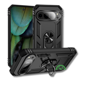 Hoesje voor Google Pixel 9 Zwart ArmorRing Rugged Case