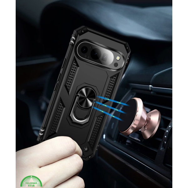 Hoesje voor Google Pixel 9 Zwart ArmorRing Rugged Case – foto 3