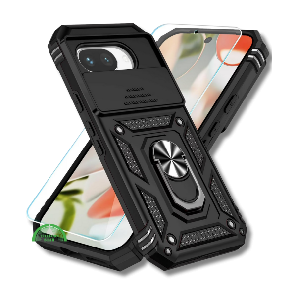 Hoesje voor Google Pixel 9a Zwart ArmorRing Rugged Case – foto 5