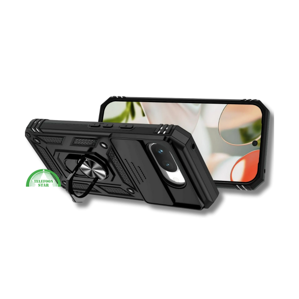 Hoesje voor Google Pixel 9a Zwart ArmorRing Rugged Case – foto 2