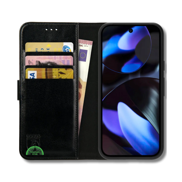 Hoesje voor Google Pixel 9a Zwart Bookcase Met Pasjeshouder – foto 4