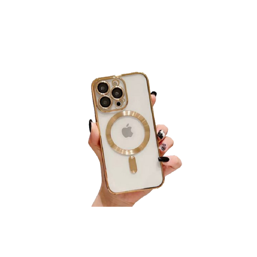 MagSafe Hoesje Siliconen Transparant-Goud