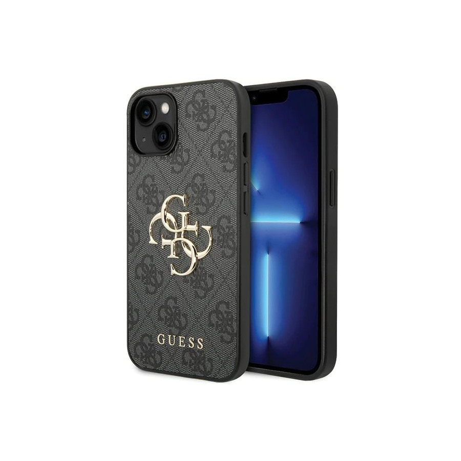 iPhone 15 Hardcase | Guess Gouden Logo | Backcover Grijs