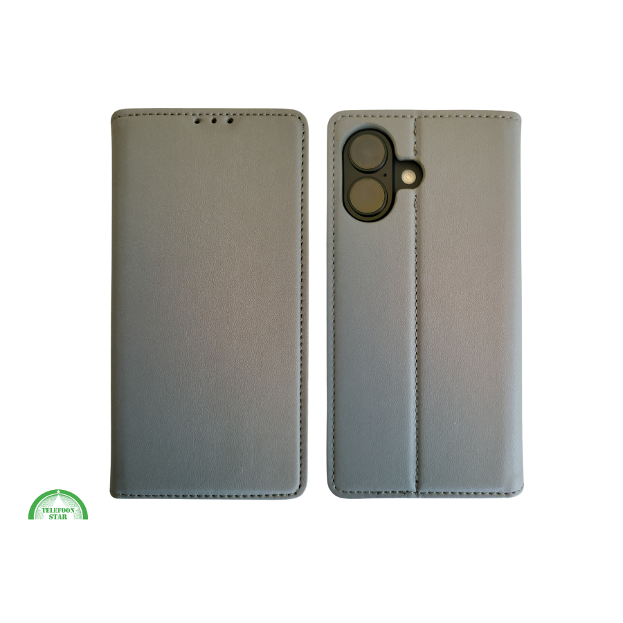 Boek case Grijs cover iPhone 16