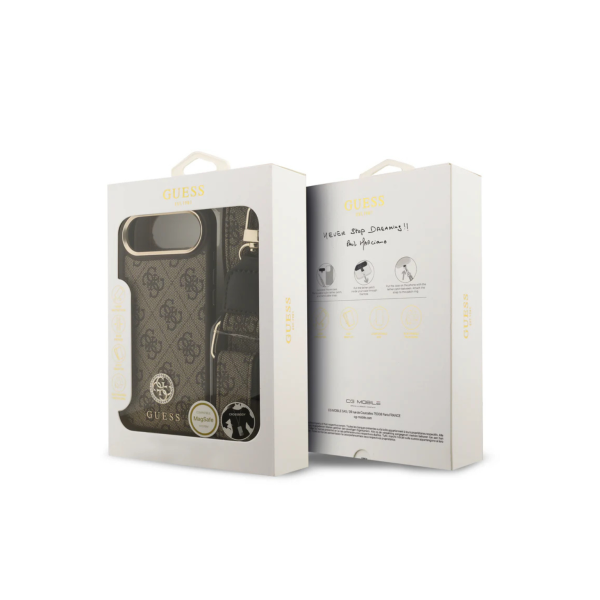 Guess iPhone 17 Air Crossbody Hoesje met Band &ndash; Luxe MagSafe Bescherming in Bruin Design   – foto 2