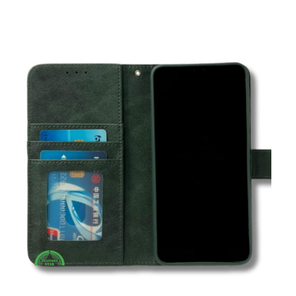 Hoesje voor Samsung A57 Groen Bookcase Magnetisch met Pasjeshouder – foto 4