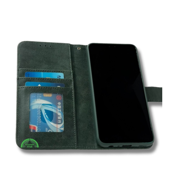 Hoesje voor Samsung A57 Groen Bookcase Magnetisch met Pasjeshouder – foto 3