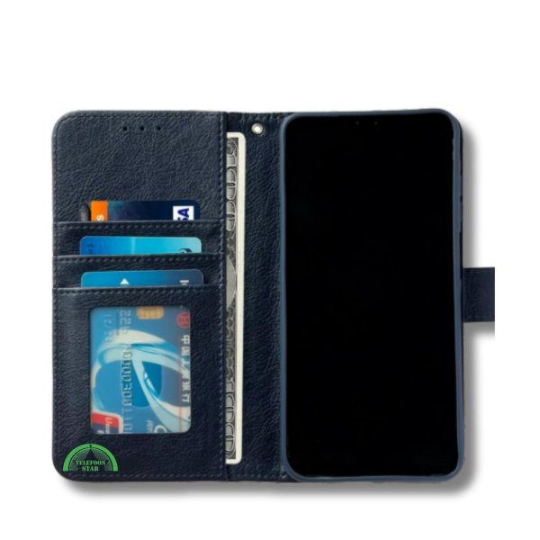 Hoesje voor Samsung A57 Blauw Bookcase Magnetisch met Pasjeshouder – foto 4
