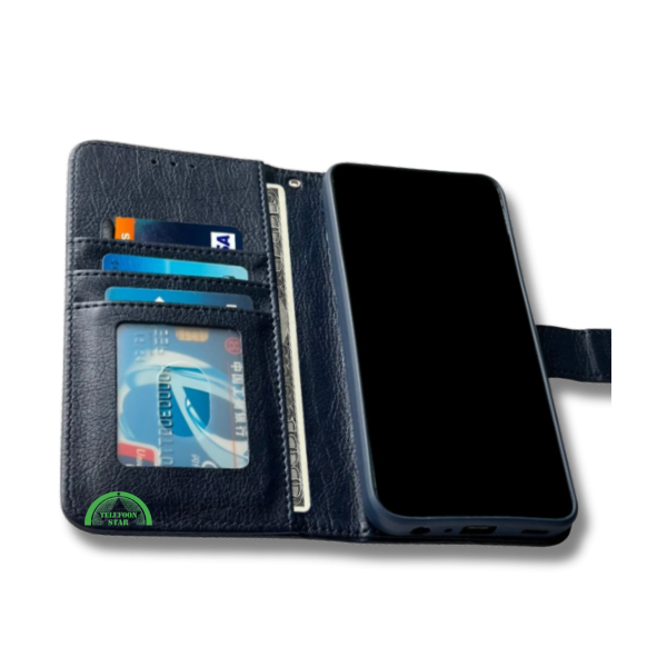 Hoesje voor Samsung A57 Blauw Bookcase Magnetisch met Pasjeshouder – foto 3