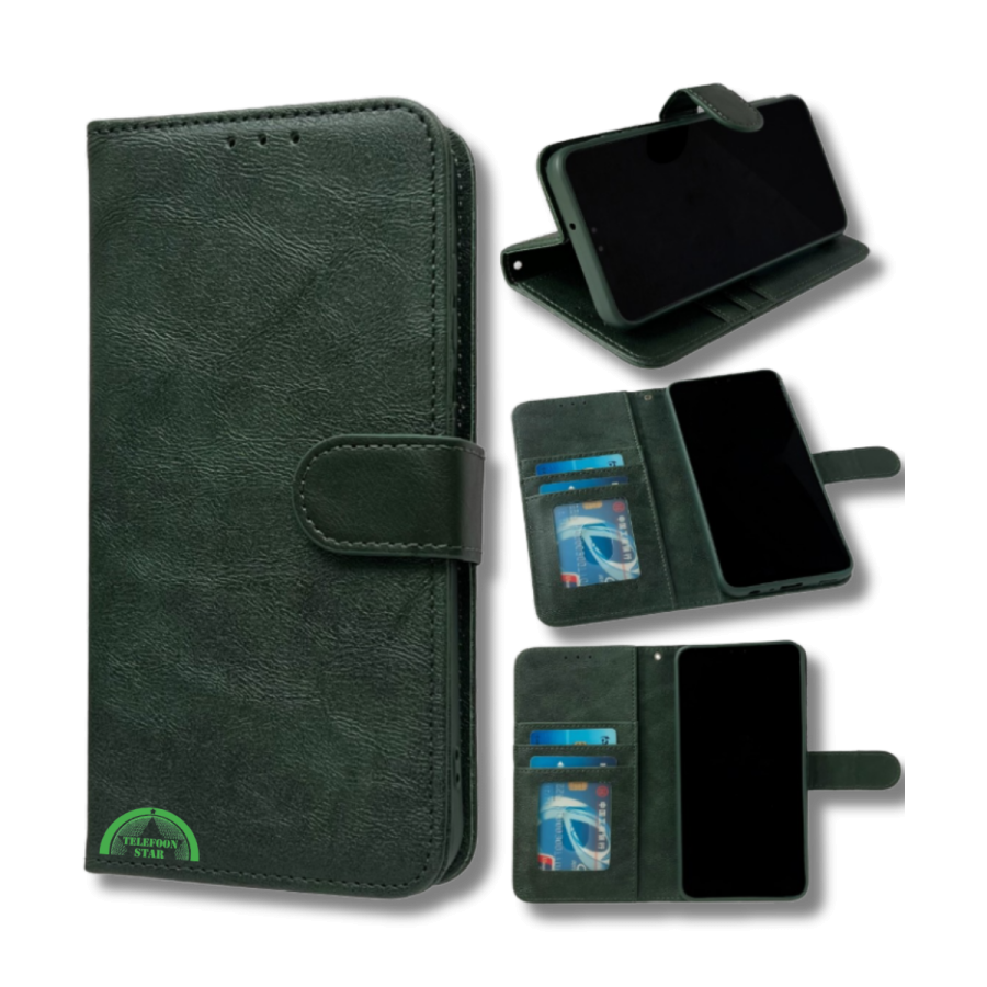 Hoesje voor Samsung A57 Groen Bookcase Magnetisch met Pasjeshouder