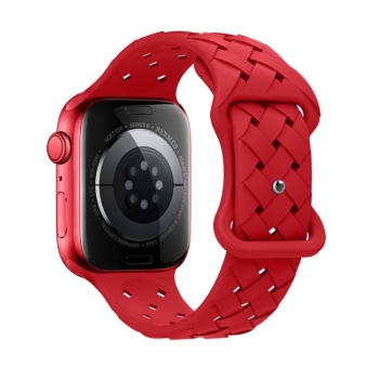 Apple Watch Siliconen Bandje met Patroon 42/44/45/49mm Rood