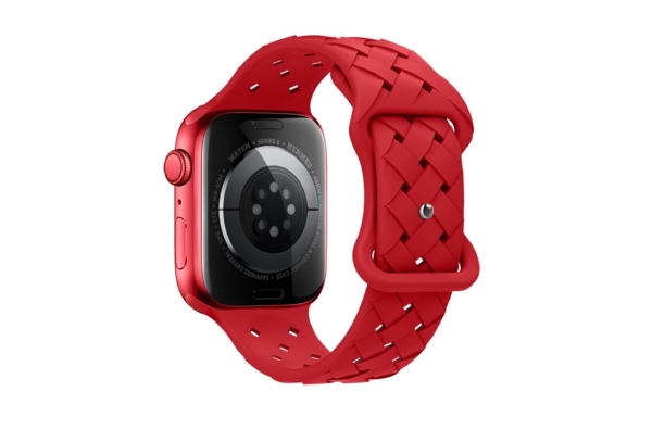 Apple Watch Siliconen Bandje met Patroon 42/44/45/49mm Rood