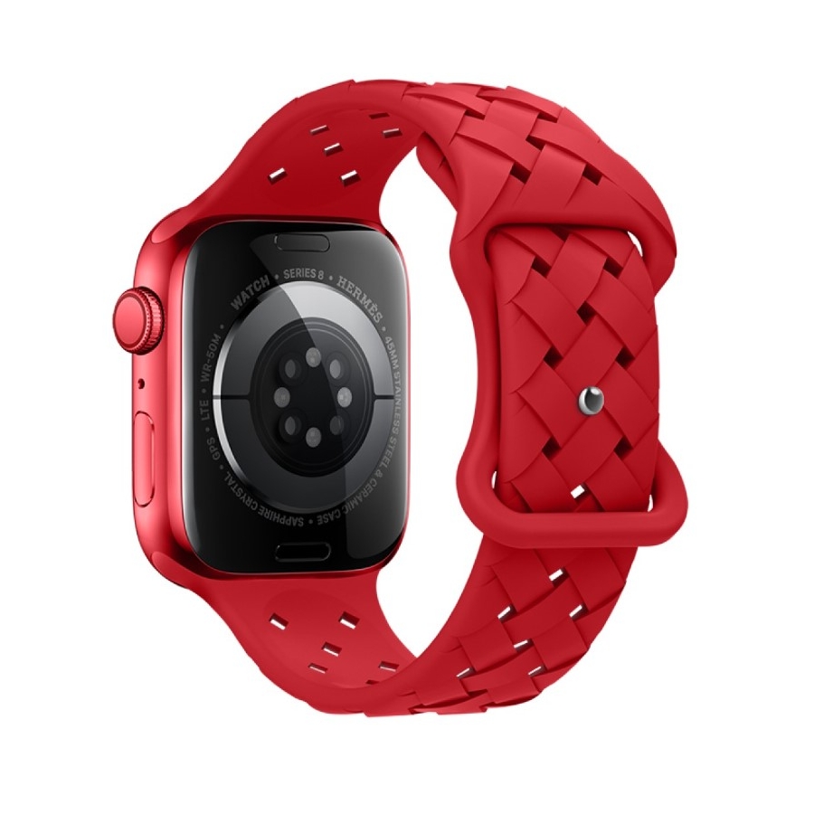 Apple Watch Siliconen Bandje met Patroon 42/44/45/49mm Rood