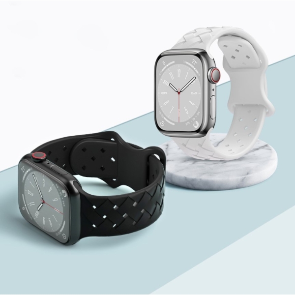 Apple Watch Siliconen Bandje met Patroon 42/44/45/49mm Groen – foto 4