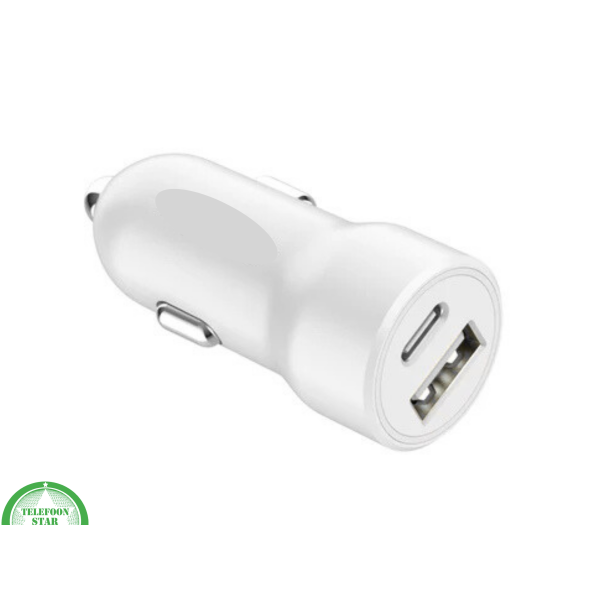 USB-C + USB-A Autolader &ndash; Snellader voor in de Auto &ndash; 2 Poorten &ndash; Compact &amp; Krachtig – foto 3