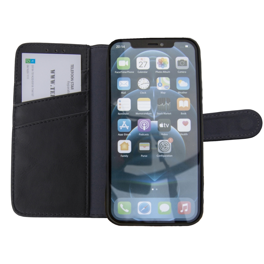 Flipcover iPhone 13 Zwart