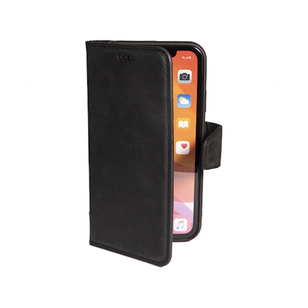 iPhone 15 Plus 100% leer hoesje | Ruimte voor drie pasjes | 2 in 1 functie | Zwart – foto 2