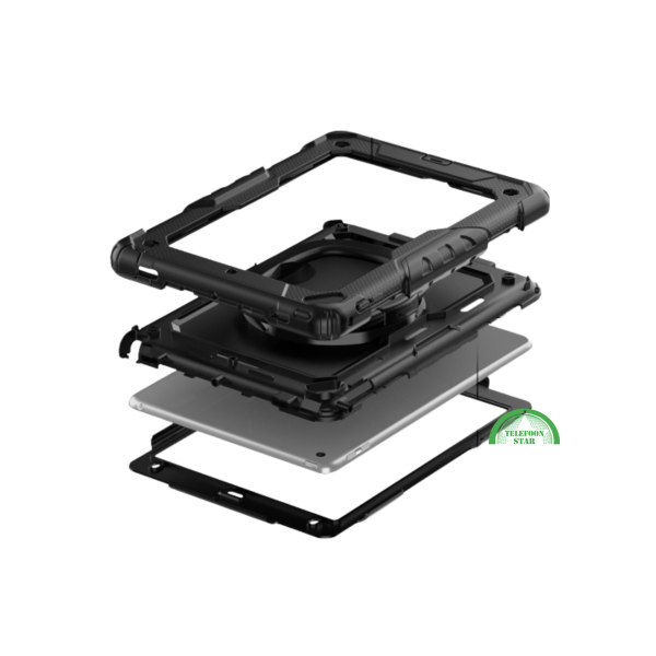 iPad 10.9 (2022) Hoes Hard Kunststof,Siliconen Backcover + Standaard - Zwart – foto 3