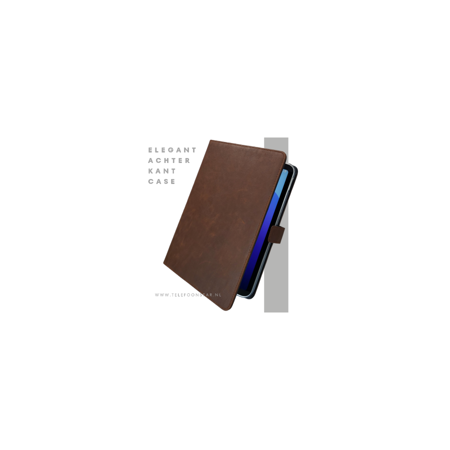 iPad 10 de Gen 2022 Hoes Luxe Bruine Bookcase 10.9 inch Schokbestendig