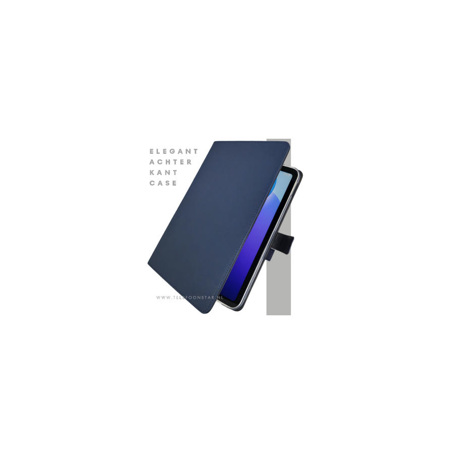 iPad 10e Gen 2022 Hoes Luxe Blauwe Bookcase 1,9 inch Schokbestendig