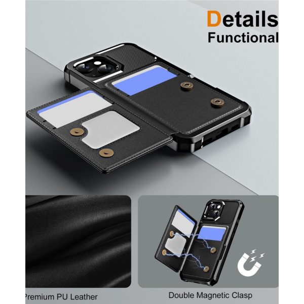iPhone 14 Rugged Wallet Hoesje met Kaarthouder – foto 3