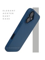 iPhone 16 hoesje blauw soft touch siliconen met schokabsorptie