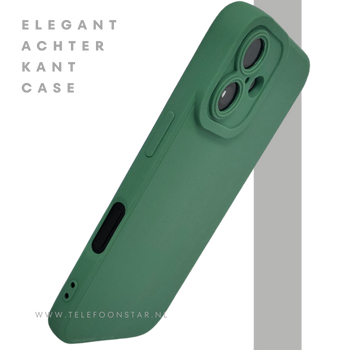 iPhone 16 hoesje groen schokbestendig met camera bescherming en soft touch afwerking