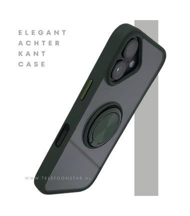 iPhone 16 Plus hoesje groen transparant met MagSafe ring en schokbestendige