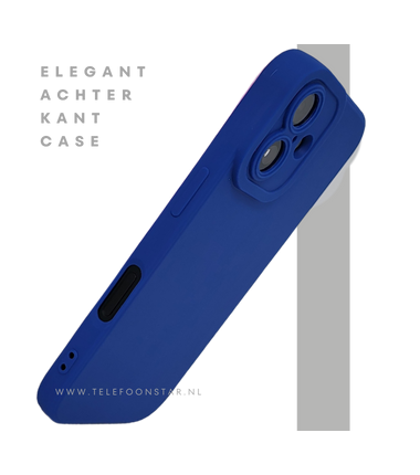 iPhone 16 hoesje kobaltblauw met camera bescherming en stevige grip