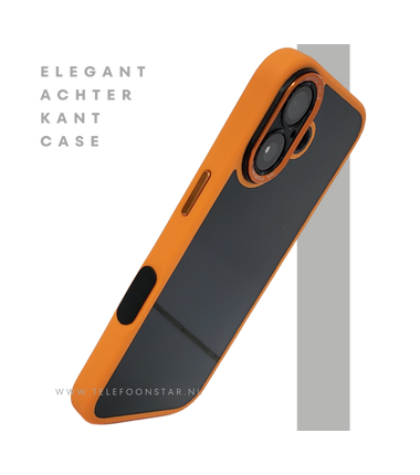 iPhone 16 Plus oranje transparant met schokbestendige bescherming
