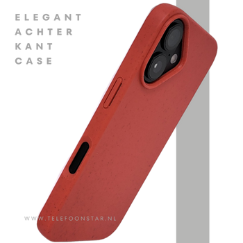 iPhone 16 hoesje rood eco-vriendelijk bioplastic schokbestendige cover