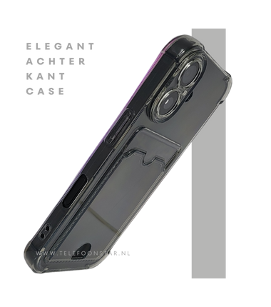 iPhone 16 hoesje transparant met kaarthouder en krasbestendige afwerking