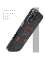 iPhone 16 hoesje transparant met kleurrijke skull print en extra bescherming
