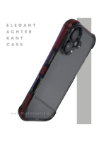 iPhone 17 hoesje transparant met rode accenten en schokabsorberende randen