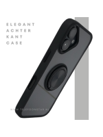 iPhone 16 hoesje zwart transparant met MagSafe ring en stevige bescherming