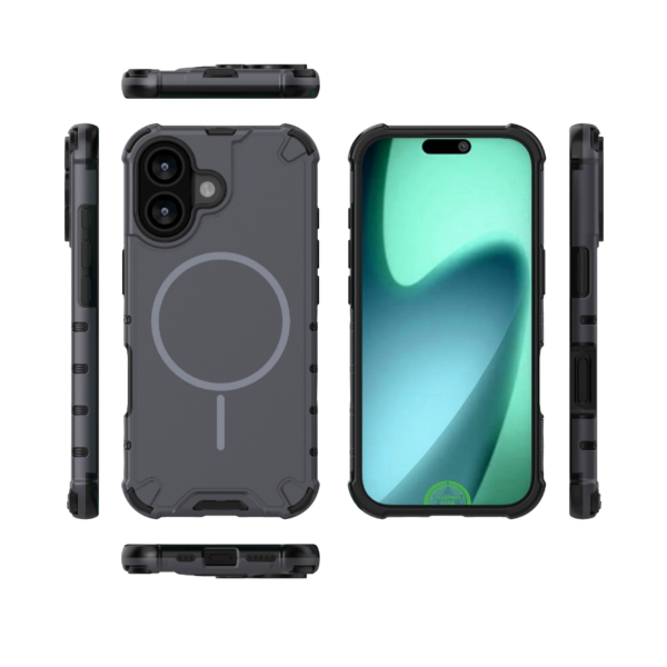 Hoesje voor iPhone 17 Grijs Tough Armored Magnetic Magsafe Case – foto 2
