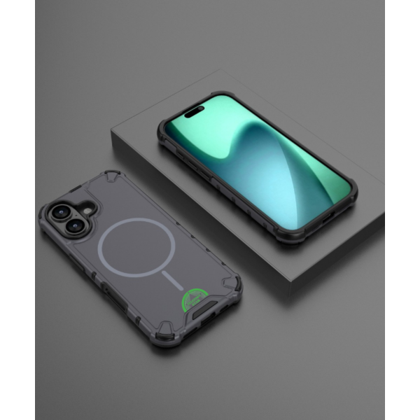 Hoesje voor iPhone 17 Grijs Tough Armored Magnetic Magsafe Case – foto 3