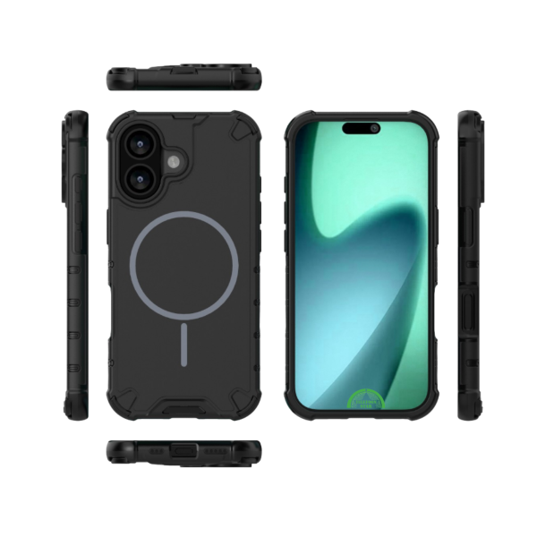 Hoesje voor iPhone 17 Zwart Tough Armored Magnetic Magsafe Case – foto 2